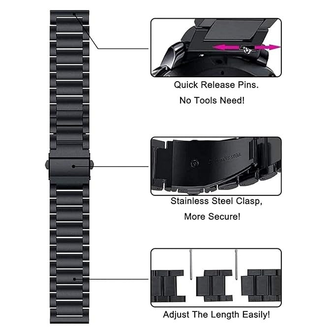 SHOPONX 22mm Stainless steel chain for smart watch.