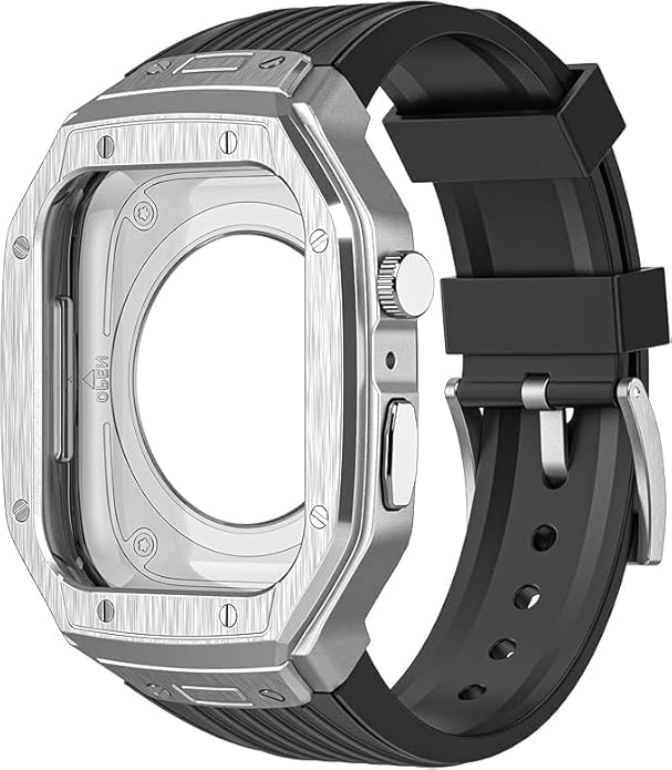 SHOPONX BLK Metal Modification Kit For Apple Watch Series-10 44/45/46/49mm.