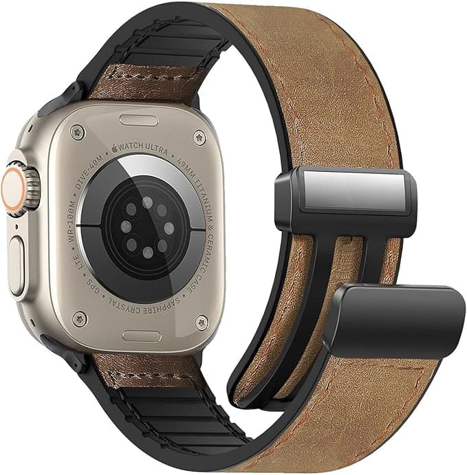 Shoponx New Magnetic Silicone Leather Strap For Apple Watch
