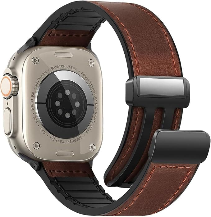Shoponx New Magnetic Silicone Leather Strap For Apple Watch
