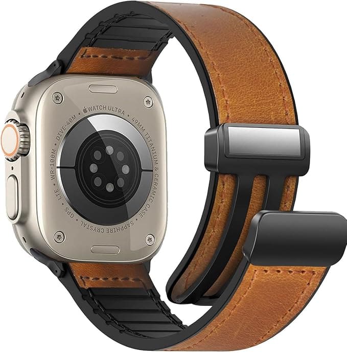 Shoponx New Magnetic Silicone Leather Strap For Apple Watch