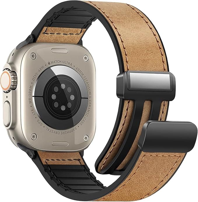 Shoponx New Magnetic Silicone Leather Strap For Apple Watch