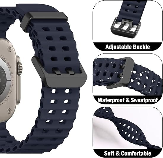 Shoponx New Addition Ocean Silicone Band For Apple Watch.