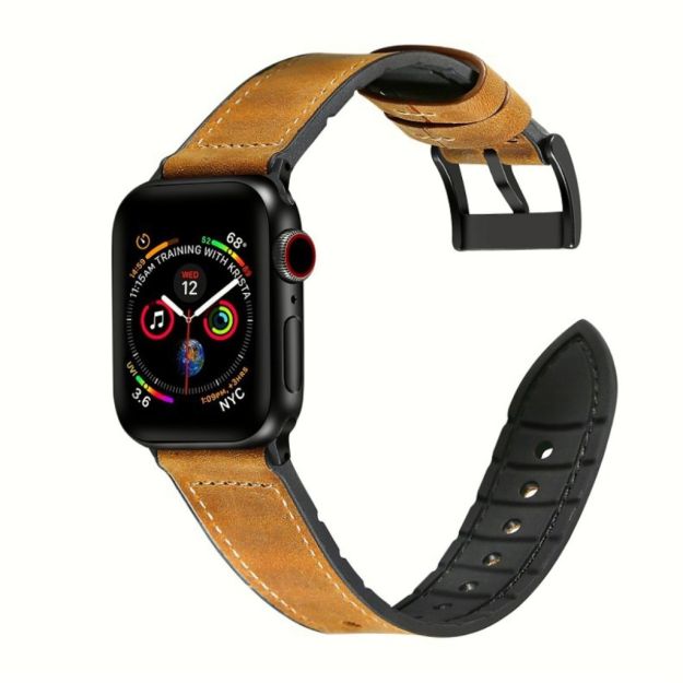 Shoponx New Premium Leather Silicone Band For Apple Watch - SHOPONX