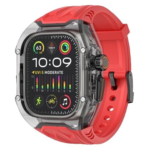 SHOPONX RED-Crystal Modification Kit Case For Apple Watch Series10 44/45/46/49mm.