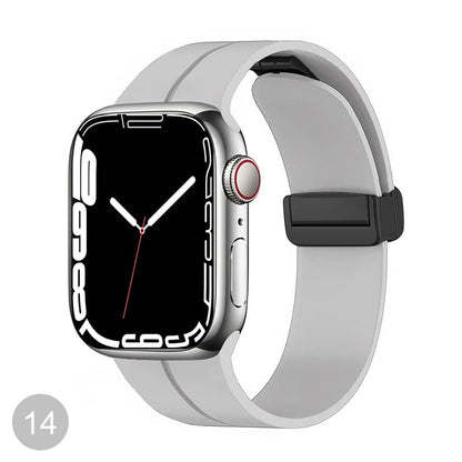 Shoponx Magnetic Folding Buckle Silicone Band For Apple Watch