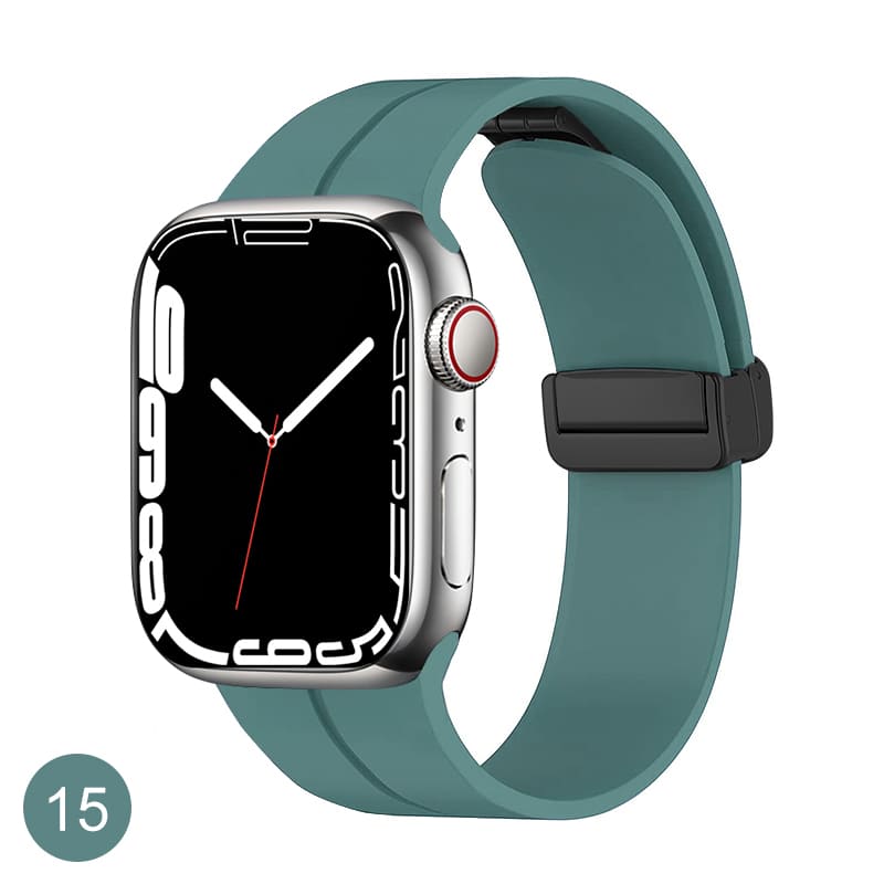 Shoponx Magnetic Folding Buckle Silicone Band For Apple Watch