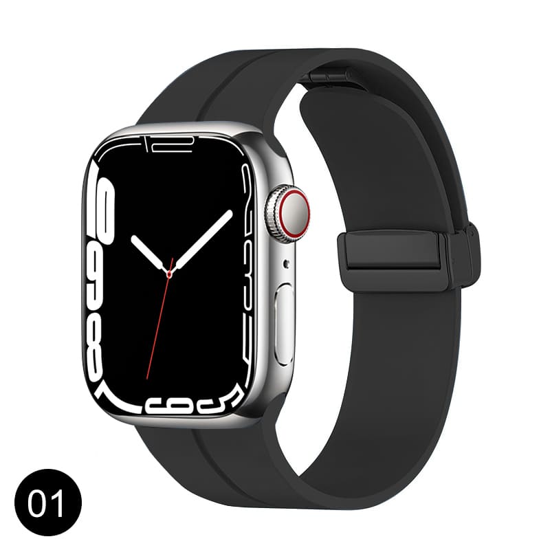 Shoponx Magnetic Folding Buckle Silicone Band For Apple Watch