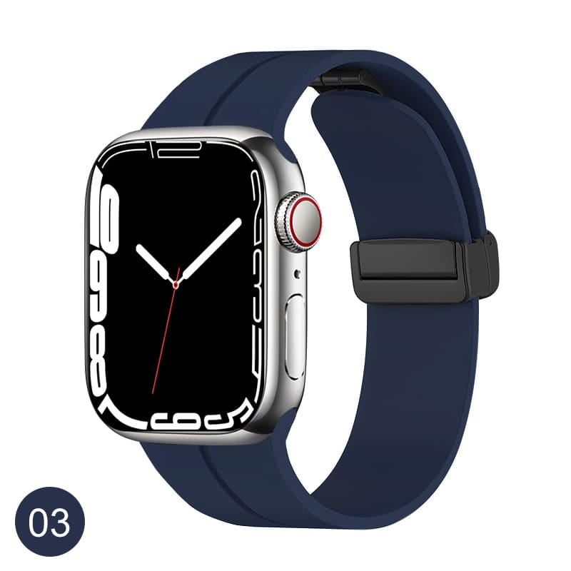 Shoponx Magnetic Folding Buckle Silicone Band For Apple Watch