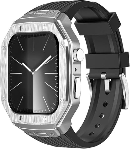 SHOPONX BLK Metal Modification Kit For Apple Watch Series-10 44/45/46/49mm.