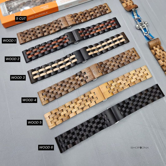 SHOPONX 5 CUT wooden strap for apple watch 42/44/45/46/49mm