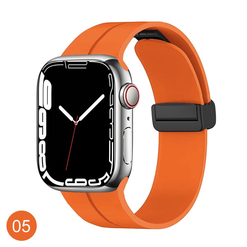 Shoponx Magnetic Folding Buckle Silicone Band For Apple Watch