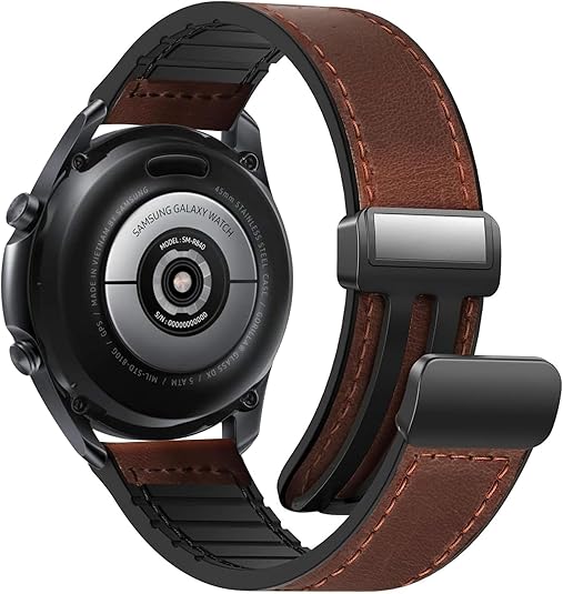 SHOPONX Magnet Lock Leather straps for smart watch 20-22mm.