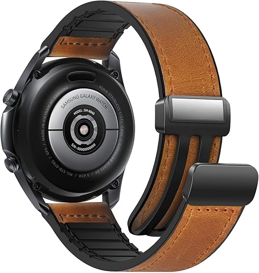 SHOPONX Magnet Lock Leather straps for smart watch 20-22mm.