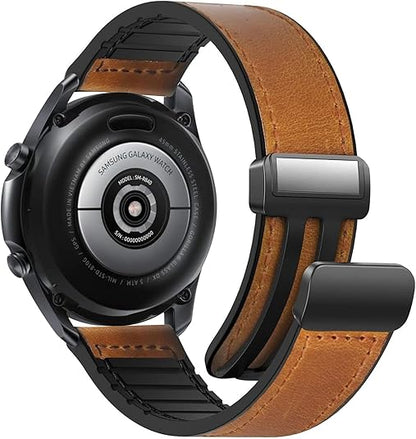 SHOPONX Magnet Lock Leather straps for smart watch 20-22mm.