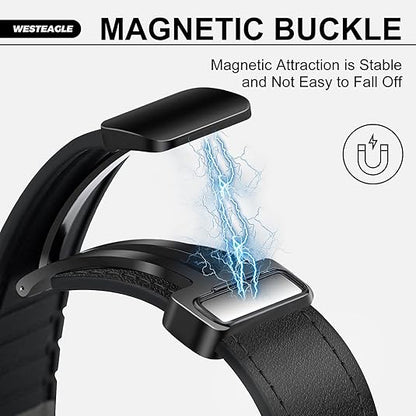 SHOPONX Magnet Lock Leather straps for smart watch 20-22mm.