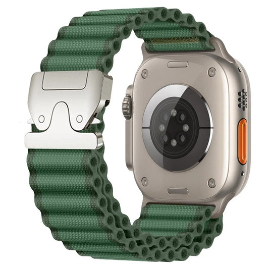 SHOPONX S-Green Parachute Lock Strap For i-Watch 42.44.45.46.49mm