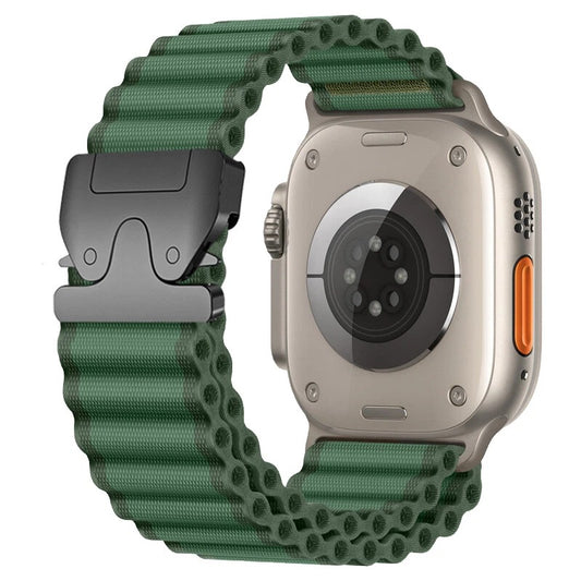 SHOPONX B-Green Parachute Lock Strap For i-Watch 42.44.45.46.49mm