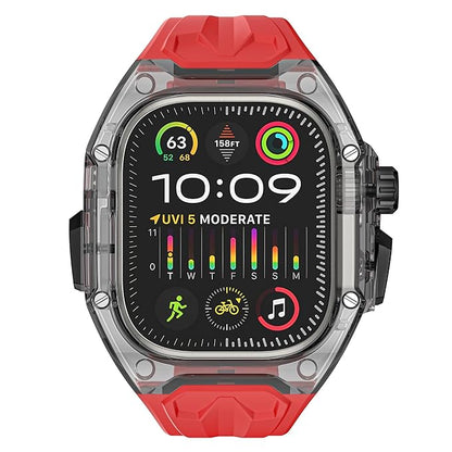 SHOPONX RED-Crystal Modification Kit Case For Apple Watch Series10 44/45/46/49mm.