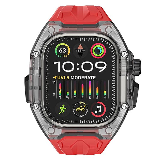 SHOPONX RED-Crystal Modification Kit Case For Apple Watch Series10 44/45/46/49mm.
