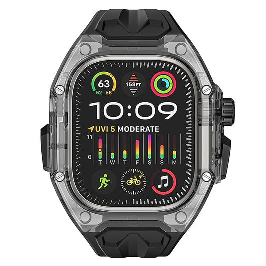 SHOPONX BLK-Crystal Modification Kit Case For Apple Watch Series10 44/45/46/49mm.