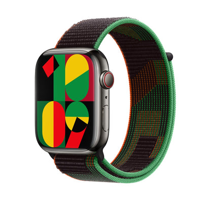 SHOPONX Black Unity Nylon Loop For Apple Watch 42.44.45.46.49mm