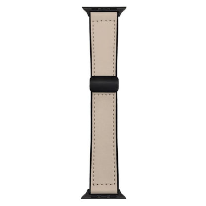 W-Milky Leather Silicone Magnet Lock Straps For Apple Watch 42.44.45.46.49mm