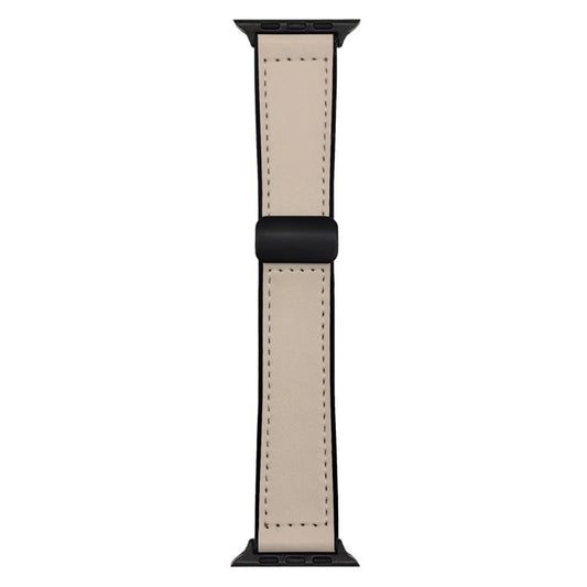 W-Milky Leather Silicone Magnet Lock Straps For Apple Watch 42.44.45.46.49mm