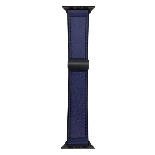 Midnight Leather Silicone Magnet Lock Straps For Apple Watch 42.44.45.46.49mm