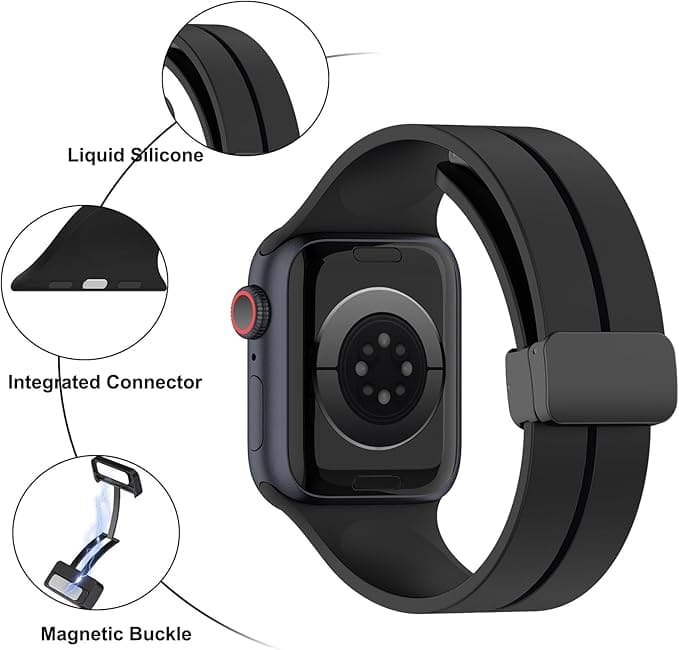 Shoponx Magnetic Folding Buckle Silicone Band For Apple Watch