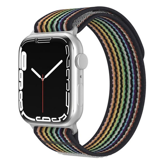 SHOPONX BL-Rainbow VELCRO Loop For Apple Watch Series-10 42/44/45/46/49MM.