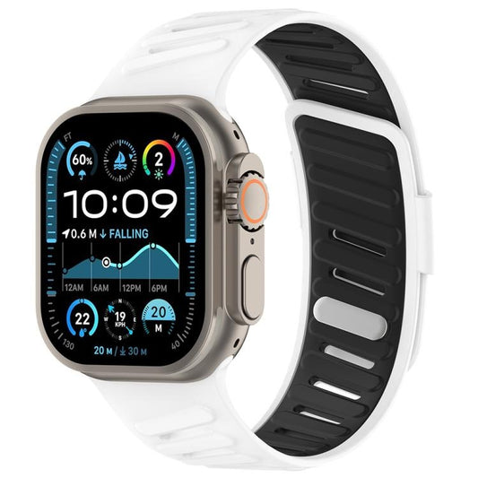 SHOPONX WHITE-BLK Bands For Apple Watch Series 10 42/44/45/46/49MM.