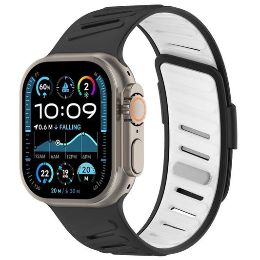 SHOPONX BLACK-WHT Bands For Apple Watch Series 10 42/44/45/46/49MM.