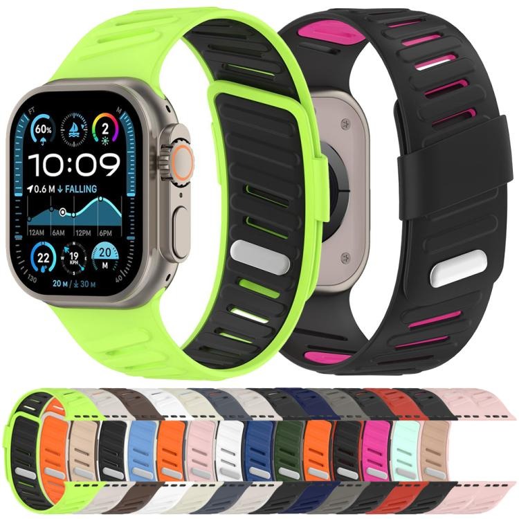 SHOPONX BLK-ORG Sports Bands For Apple Watch Series-10 42/44/45/46/49MM.