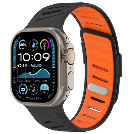 SHOPONX BLK-ORG Sports Bands For Apple Watch Series-10 42/44/45/46/49MM.