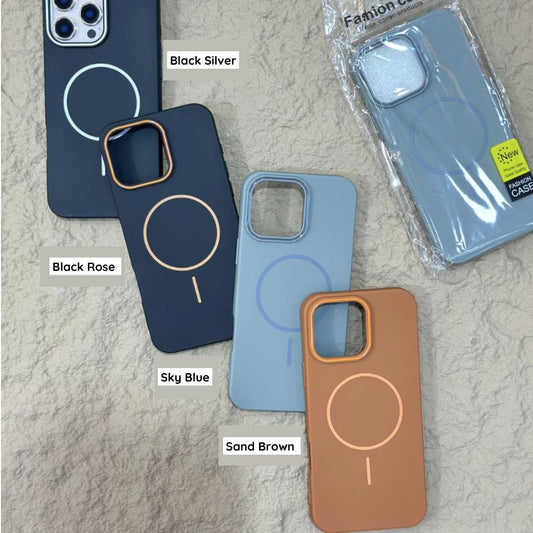 SHOPONX Soft Silicone Case For Apple iPhone Mag Safe Working 15/16 Series.